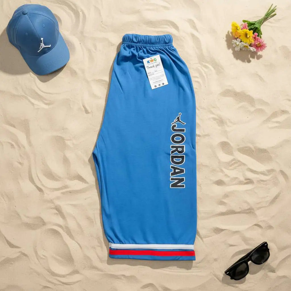 Sky Blue Jordan Logo Jersey Shorts