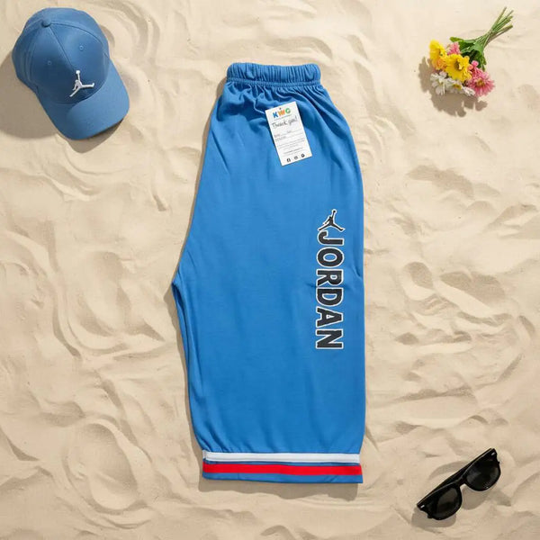 Sky Blue Jordan Logo Jersey Shorts