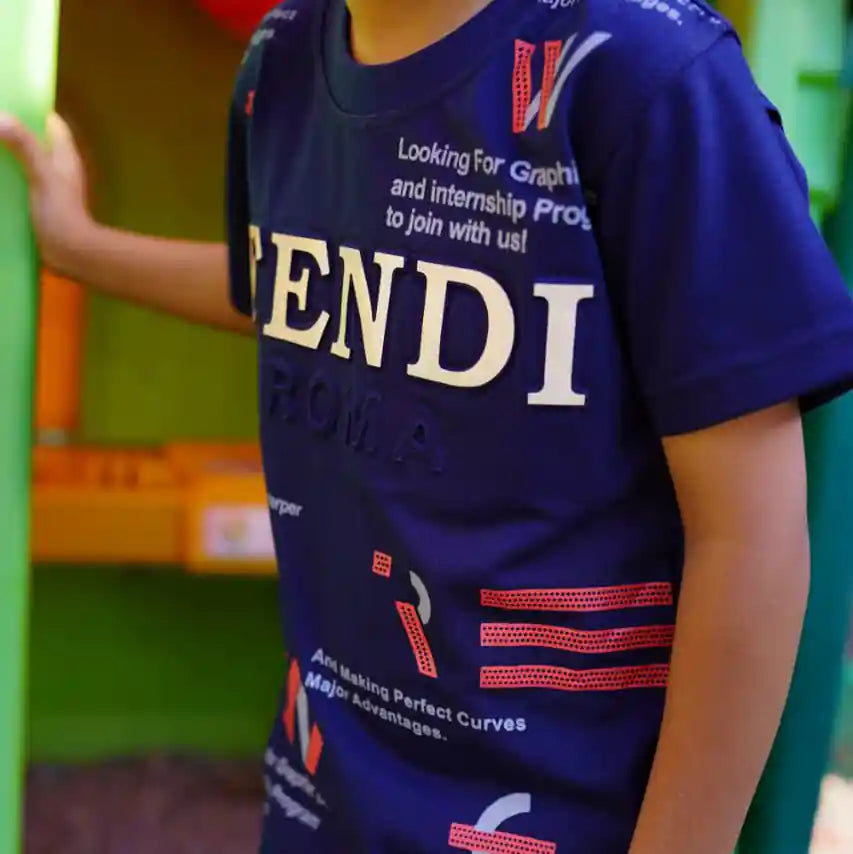 Navy Blue Premium Fendi T-Shirt