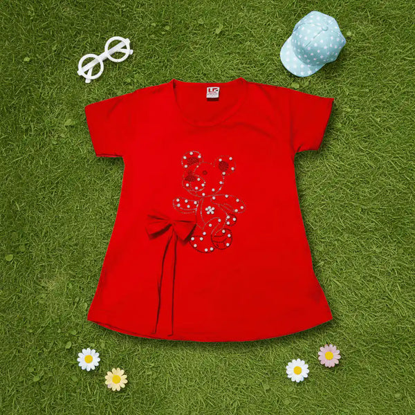 Girls Red Teady T-Shirt